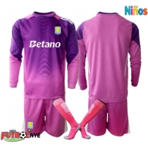 Camiseta Aston Villa Portero Tercera Equipación para niños 2025-26 manga larga (+ pantalones cortos)